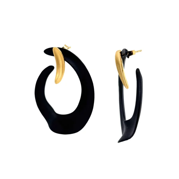 Χειροποίητα ασημένια επίχρυσα καρφωτά σκουλαρίκια κύκλος οξείδωση