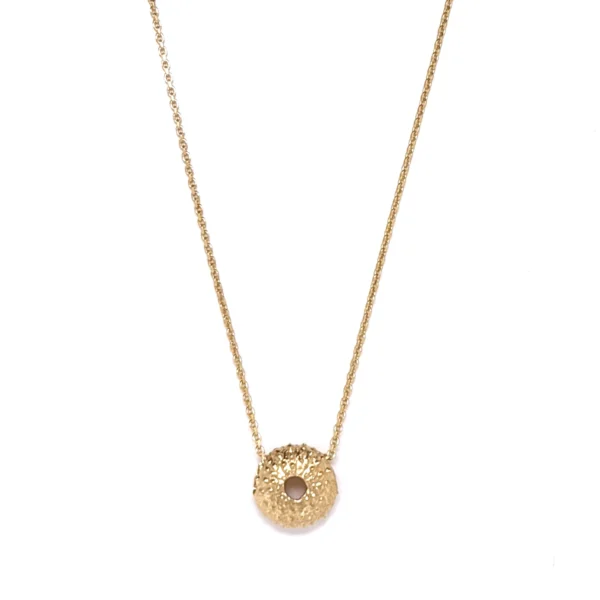 Χειροποίητο ασημένιο επιχρυσωμένο κολιέ αχινός μικρός