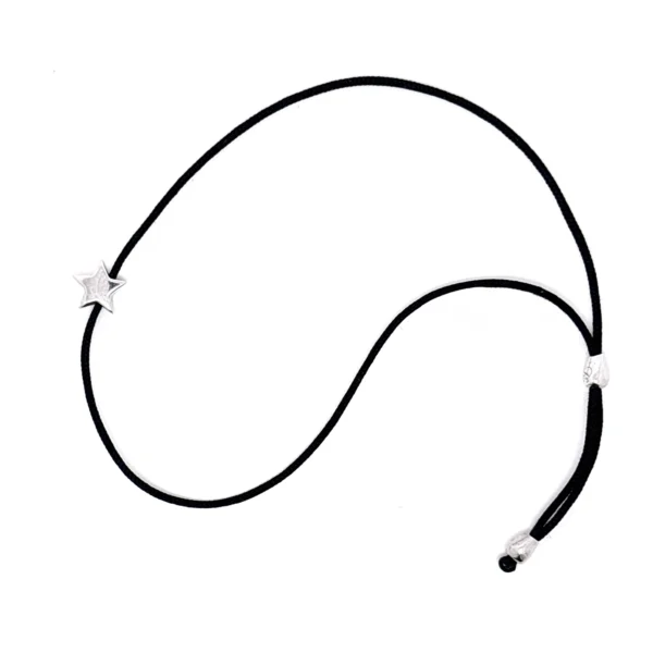 Χειροποίητο ασημένιο βραχιόλι με σχοινί ασημένιο μικρό αστέρι