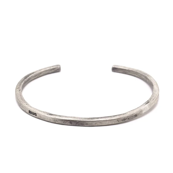 Χειροποίητο αντρικό ασημένιο βραχιόλι χειροπέδα