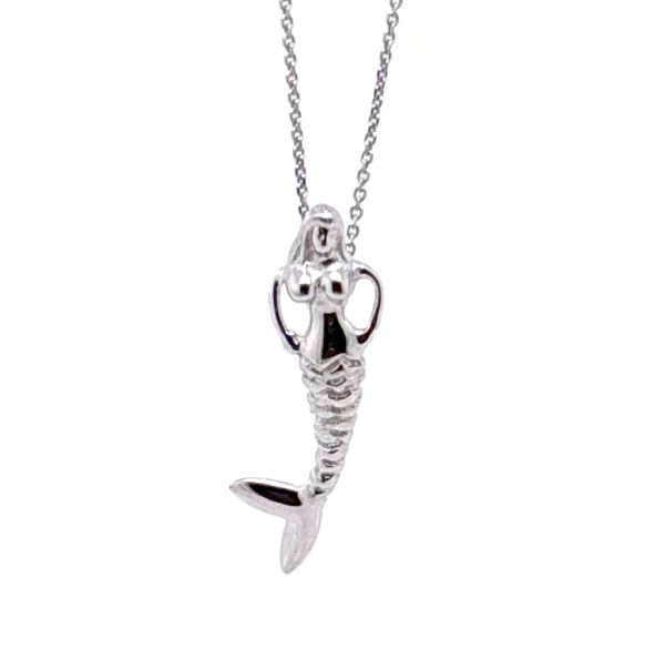 Χειροποίητο ασημένιο κολιέ γοργόνα